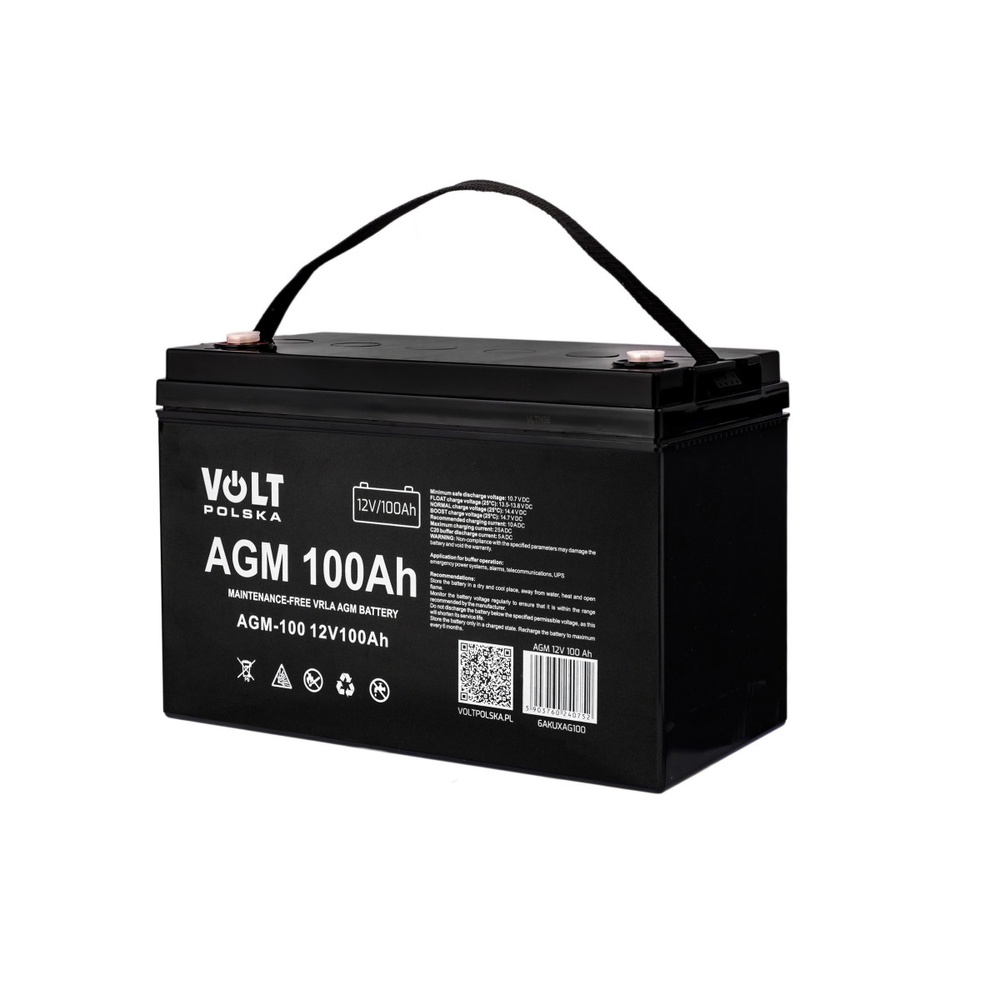 Акумулятор для ДБЖ Volt Polska AGM 12V 100Ah VRLA 6AKUXAG100 фото