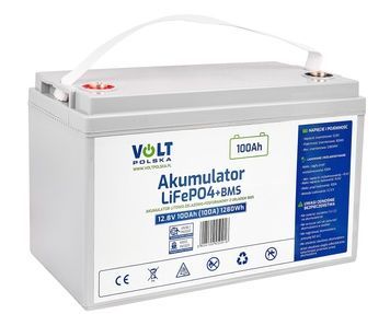 Акумулятор для ДБЖ Volt Polska LiFePO4 12,8V 100Ah (100A) + BMS 6AKLI10012 фото
